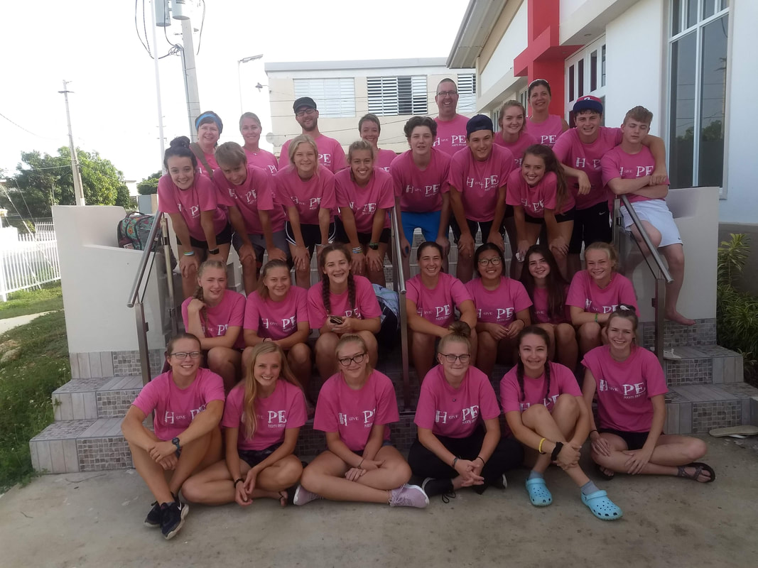 Trinity youth on a mission trip
